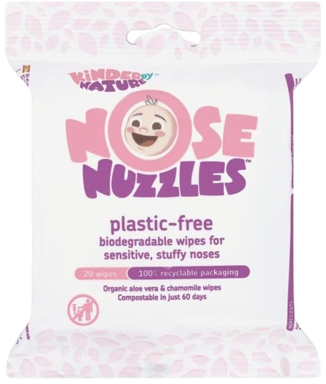 Front of pack of Jackson Reece Kinder by Nature Nose Nuzzles Wipes