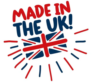 Made in the UK text with British Flag